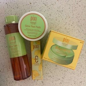 Pixi Bundle: glow tonic, glow peel pads, beautifEYE patches Vit C, underEye